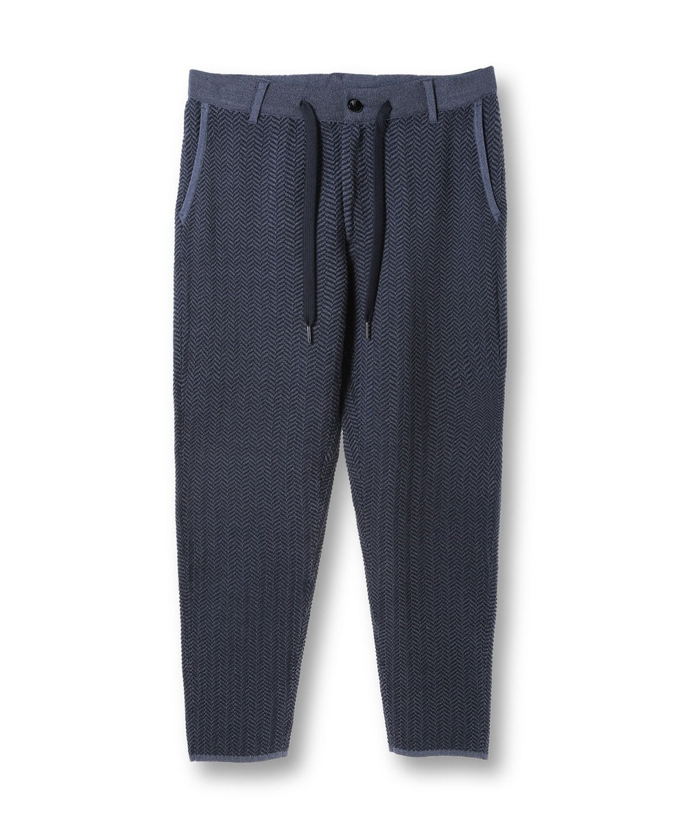 MEN'S BIGI 【ACTIVE TAILOR】ヘリンボーンニットパンツ ネイビー
