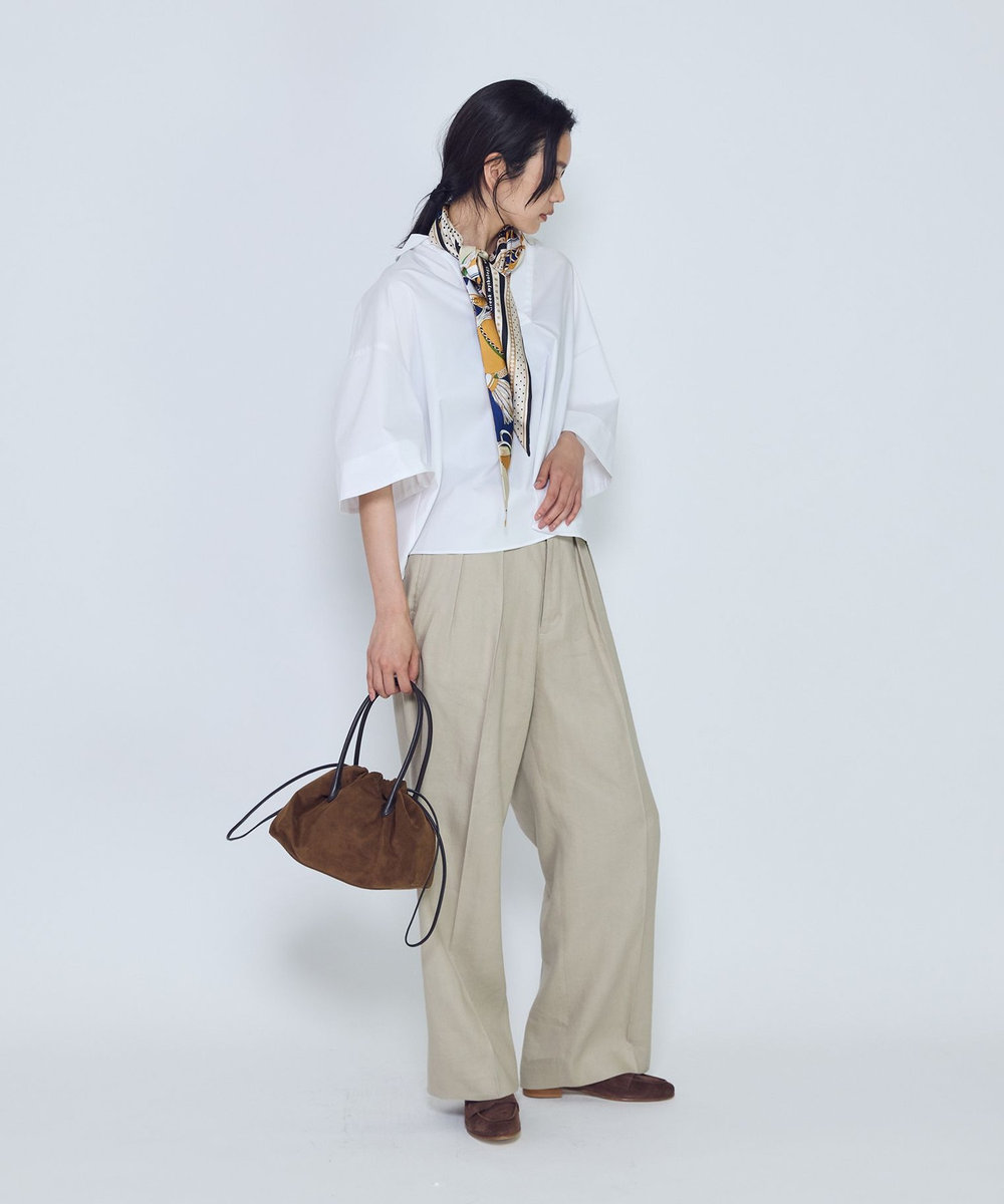 1er Arrondissement リネンペーパーへリンボングルカパンツ モカ