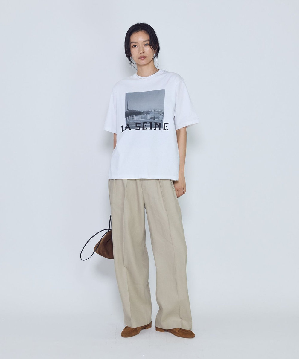 1er Arrondissement リネンペーパーへリンボングルカパンツ モカ