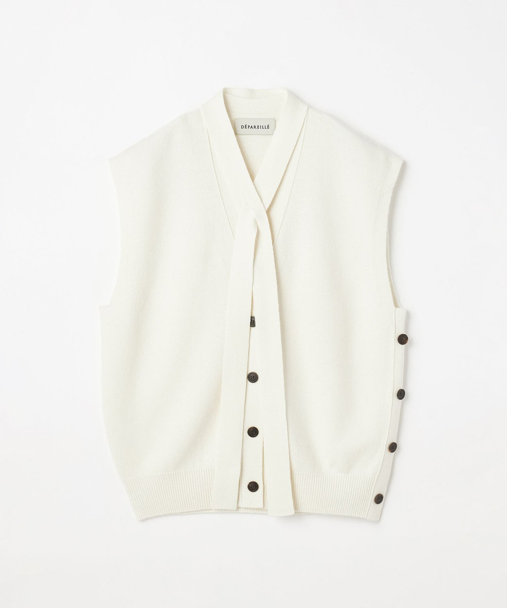 DÉPAREILLÉ HIGH GAUGE SLEEVELESS VEST / ハイゲージスリーブレスベスト オフホワイト
