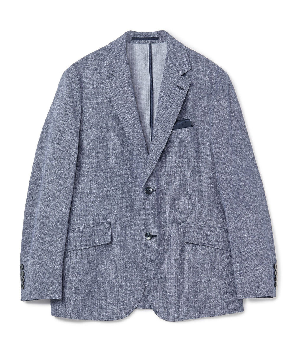 MEN'S BIGI 【ACTIVE TAILOR】Dot Air ヘリンボーン×千鳥格子/デニム柄 セットアップジャケット＜通気性/吸水速乾/ストレッチ＞ ブルー