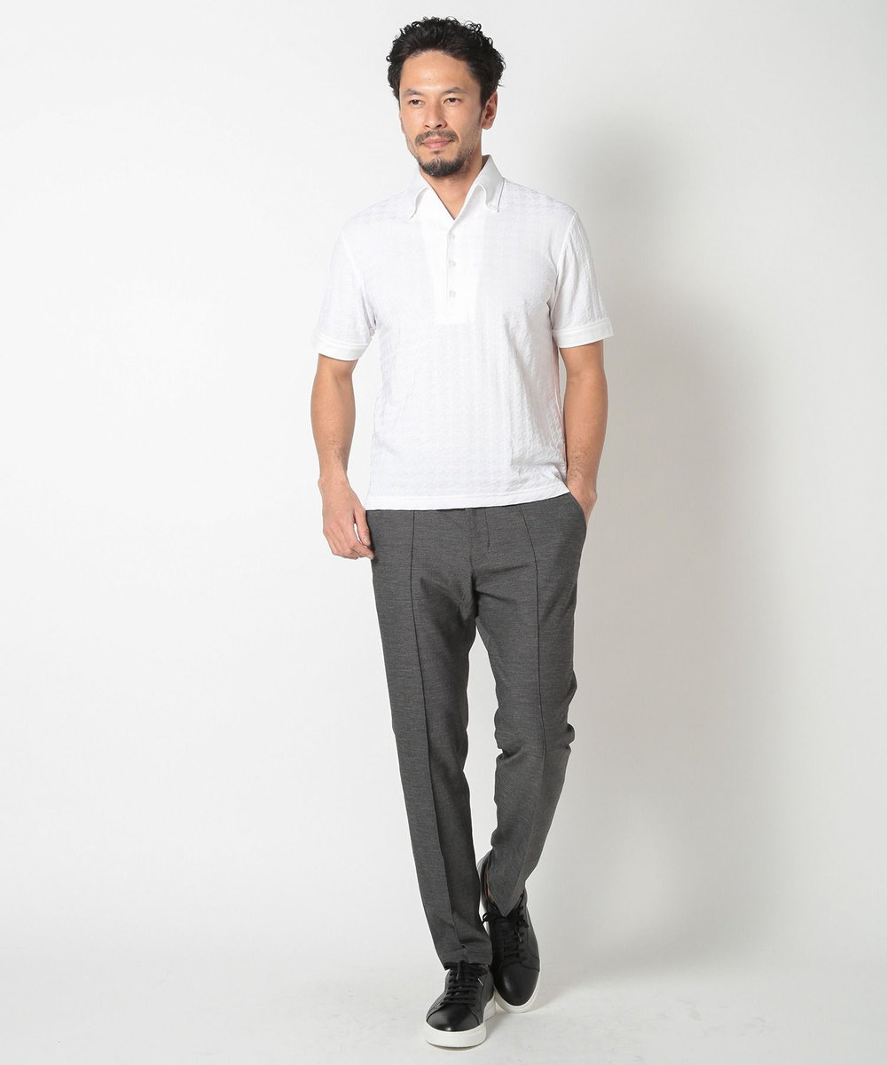 MEN'S BIGI 【ACTIVE TAILOR】リンクスジャカードポロシャツ ホワイト