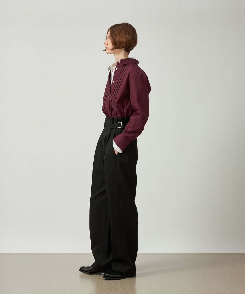 DÉPAREILLÉ POLY COTTON TUCK SHIRT / ポリコットンタックシャツ ボルドー