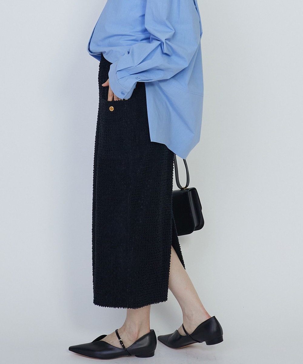 1er Arrondissement ＜COUTURE D'ADAM（クチュール ド アダム）＞パイルスカート ブラック
