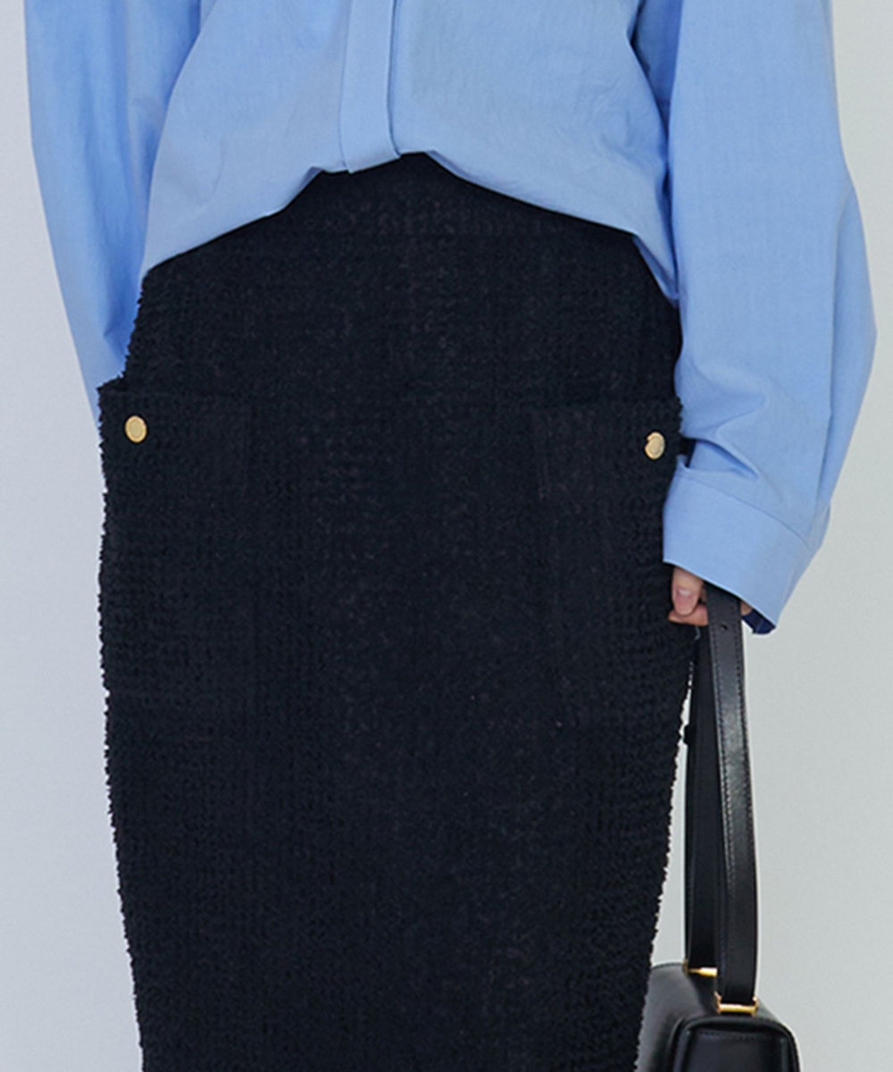 1er Arrondissement ＜COUTURE D'ADAM（クチュール ド アダム）＞パイルスカート ブラック
