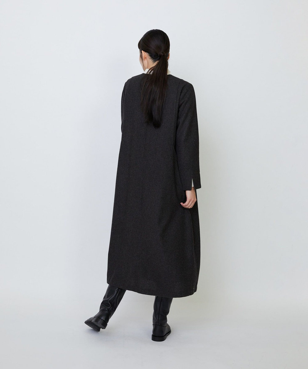 LOISIR エステルウールエターミンキーネックワンピース ブラウン