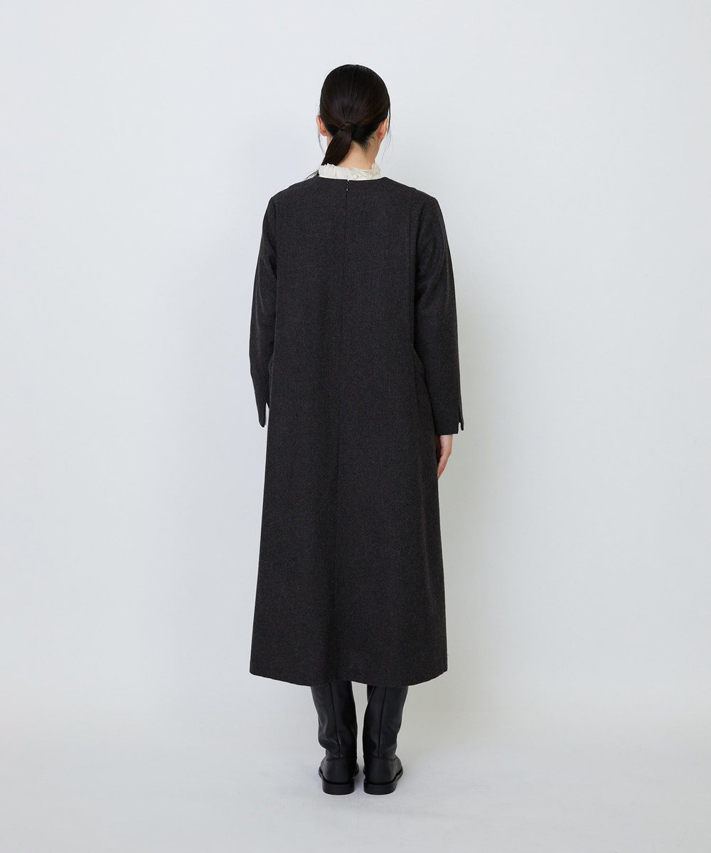 LOISIR エステルウールエターミンキーネックワンピース ブラウン
