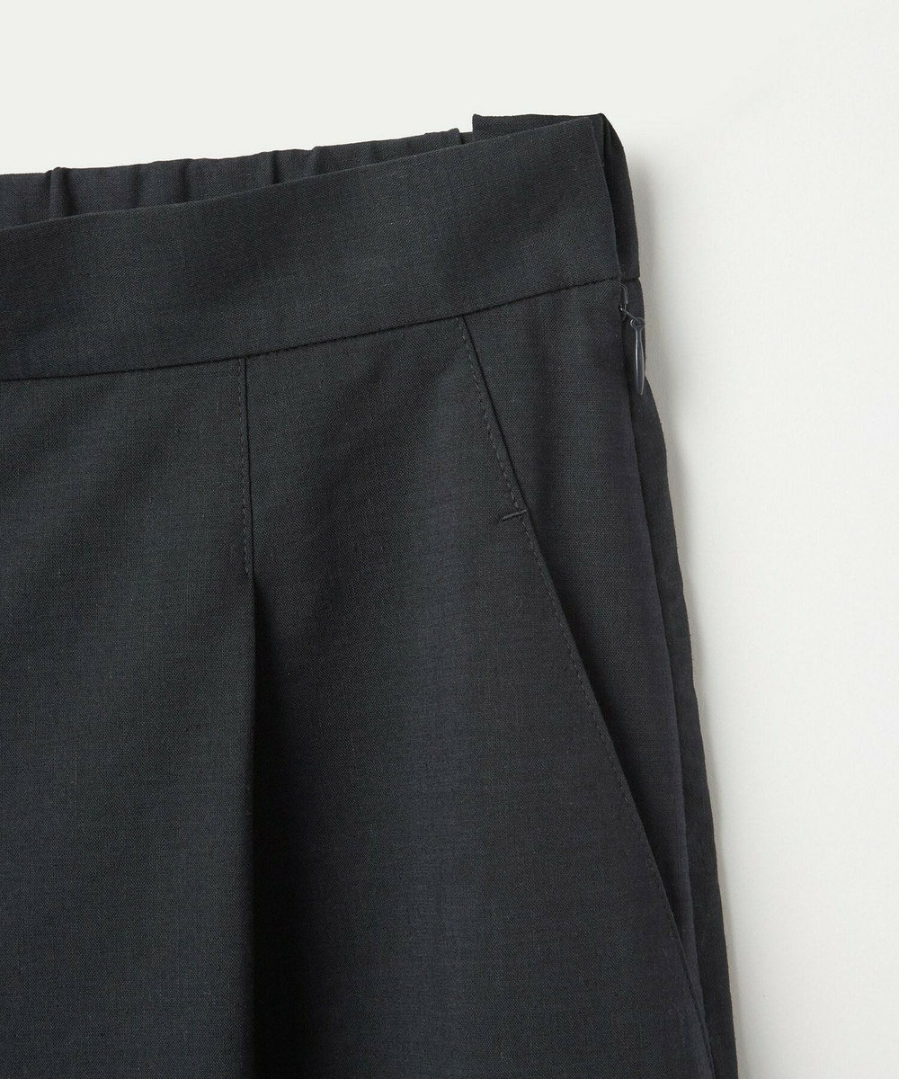 L'EQUIPE ［eclat 2026年5月号掲載商品］クリスピーリネンストレッチキュロットパンツ ネイビー