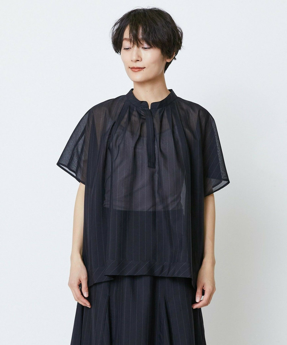 feerique feerique 強撚TCボイルシアーローンブラウス ブラック