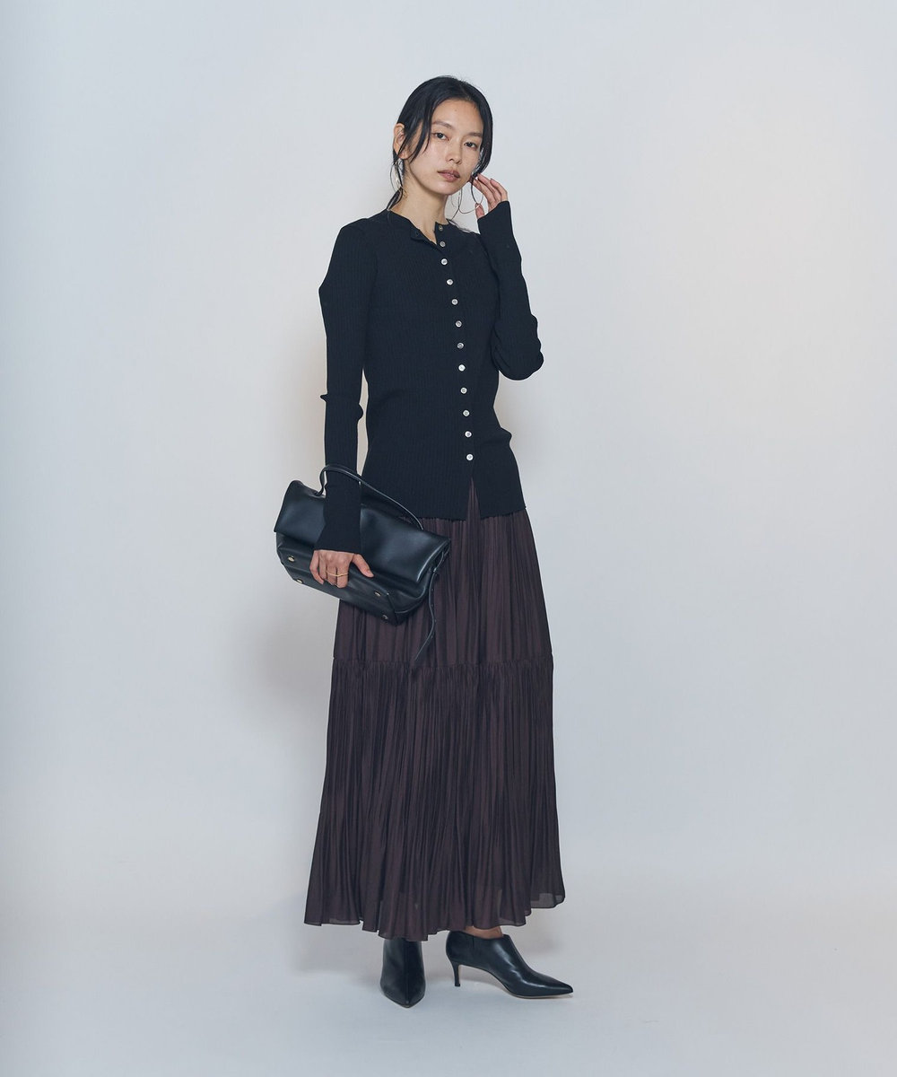1er Arrondissement ワイドリブスキニーカーディガン ブラック