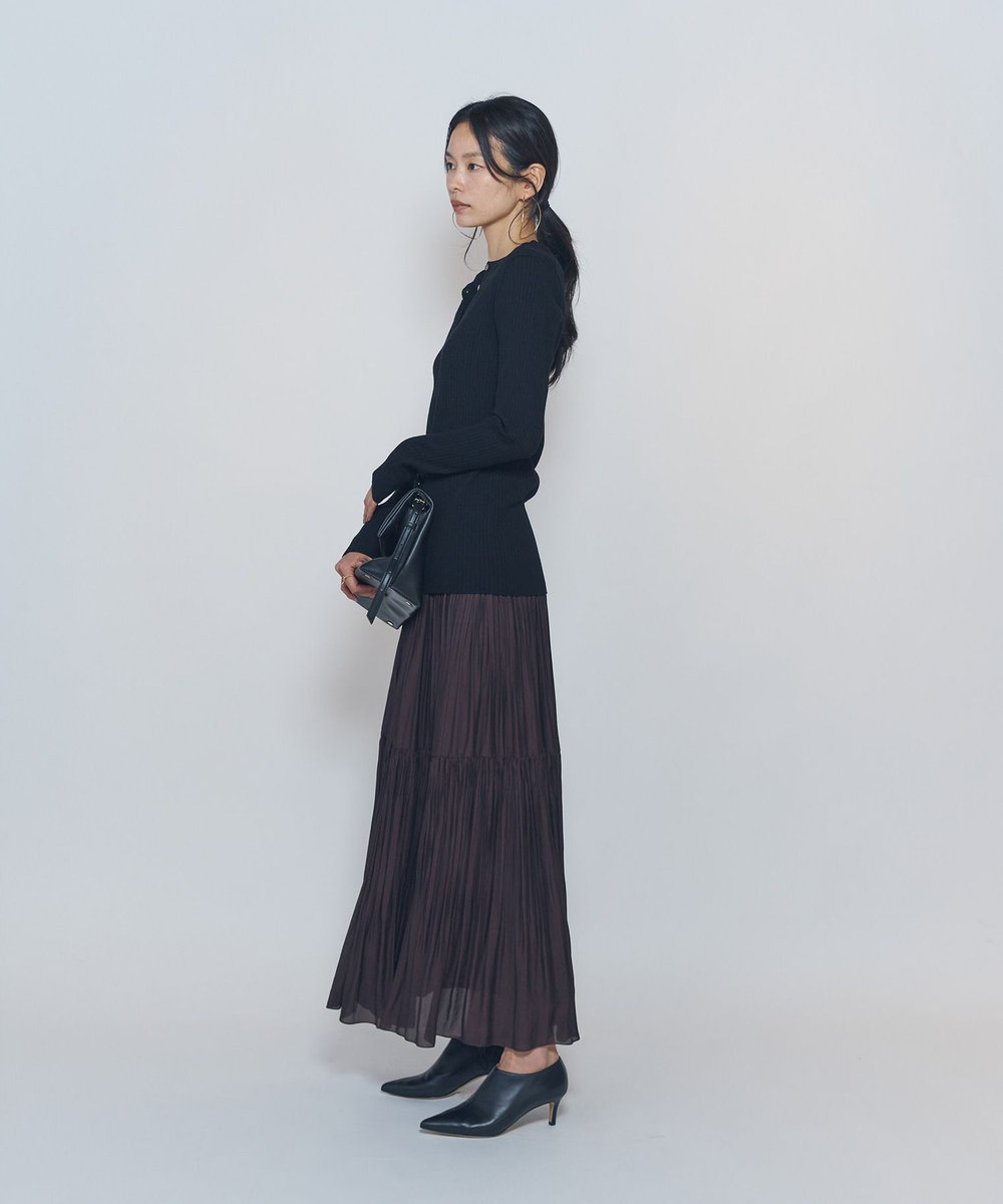 1er Arrondissement ワイドリブスキニーカーディガン ブラック