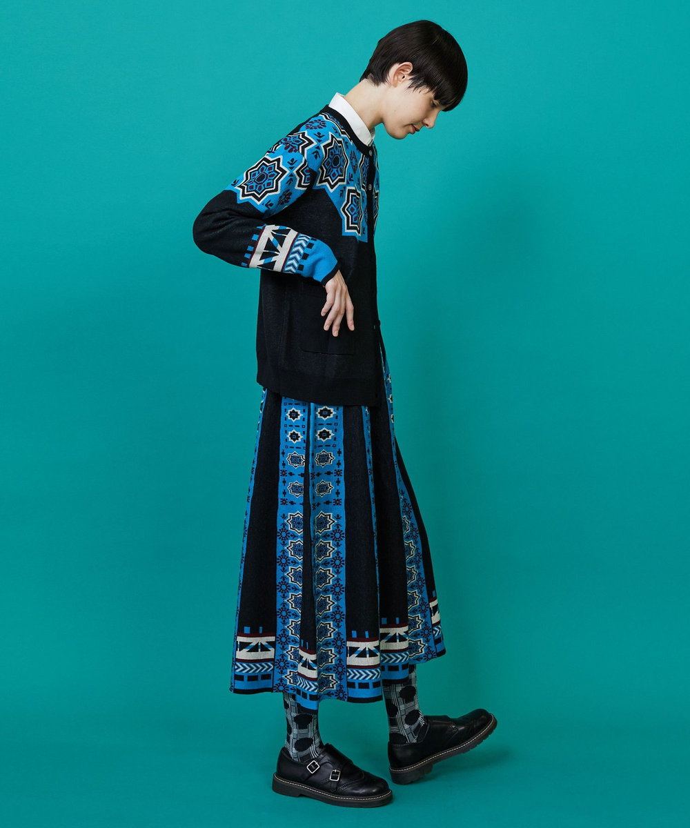 FRAPBOIS タイルニット スカート ブラック