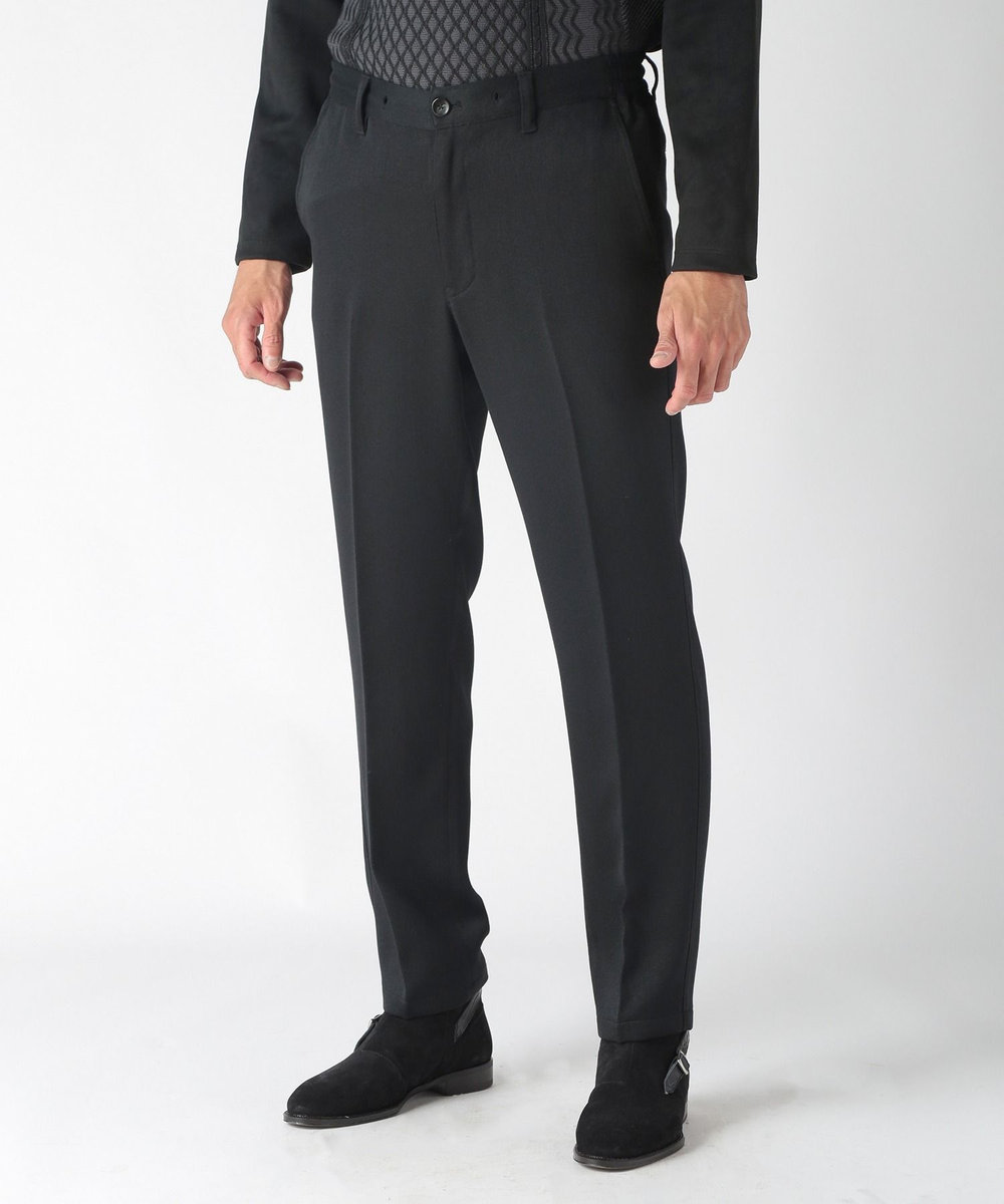 MEN'S BIGI デニム調ツイードストレッチパンツ ブラック