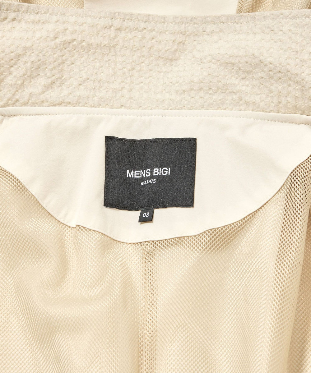 MEN'S BIGI シャドーチェックドビーコンビブルゾン ベージュ