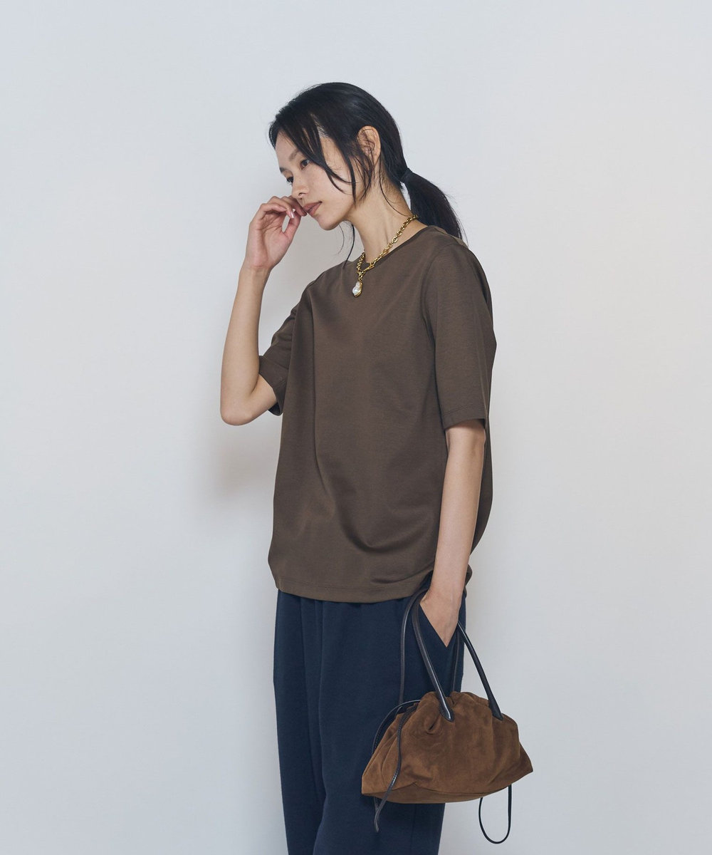 1er Arrondissement スーピマポンチコンパクトＴシャツ ブラウン