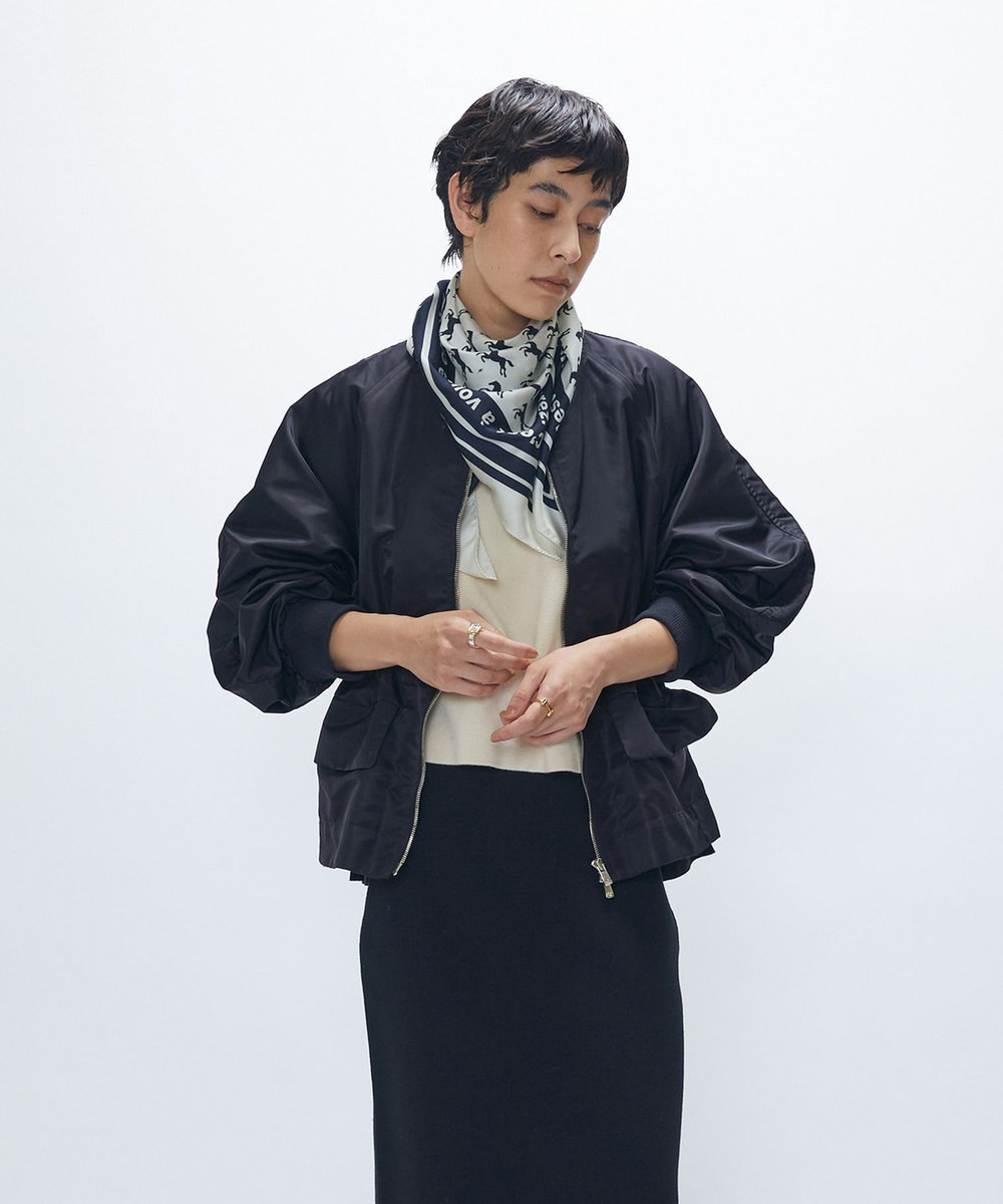 1er Arrondissement ナイロンサテンブルゾン ブラック
