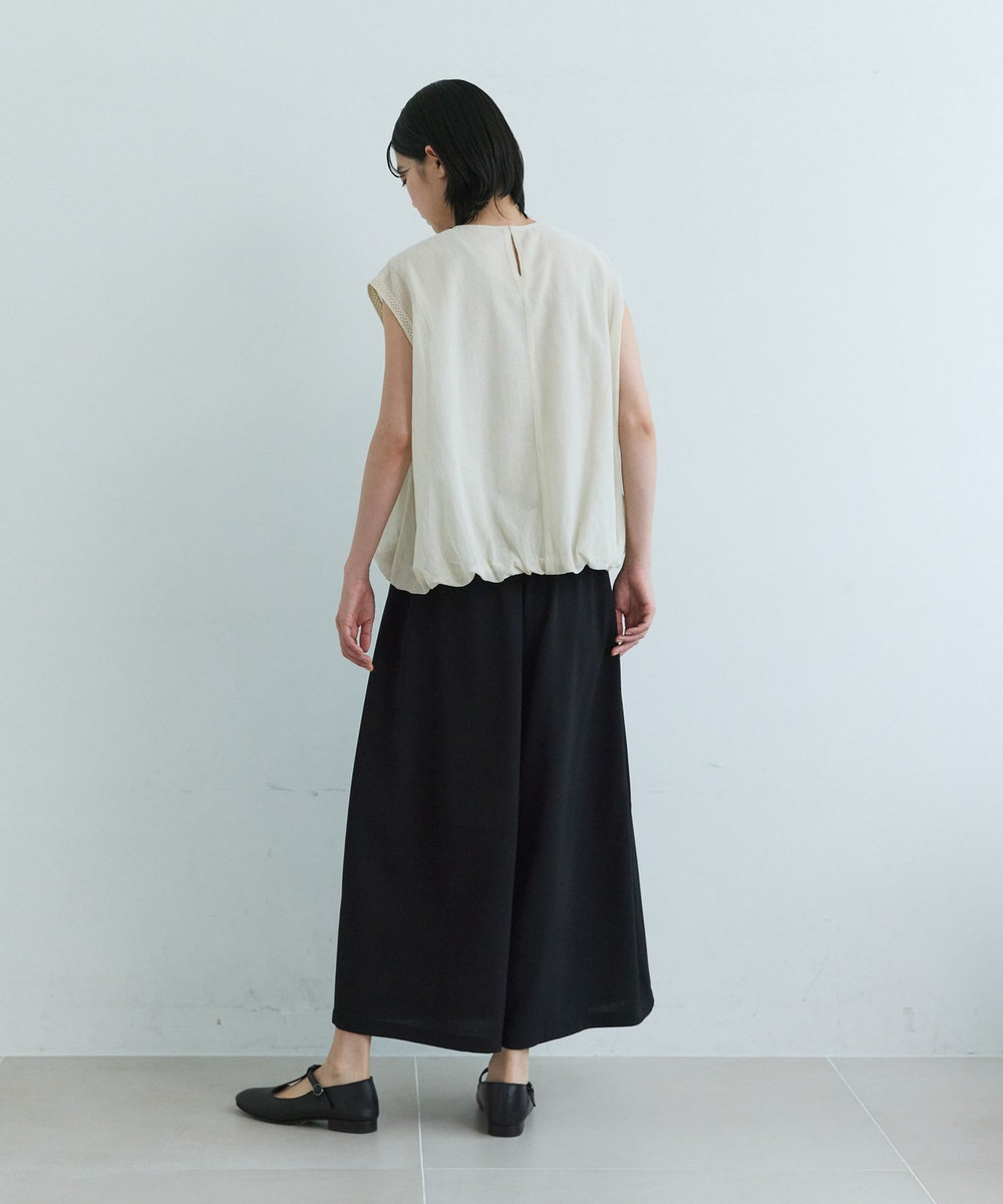 LOISIR インドコットンチュール刺繍バルーンブラウス ベージュ