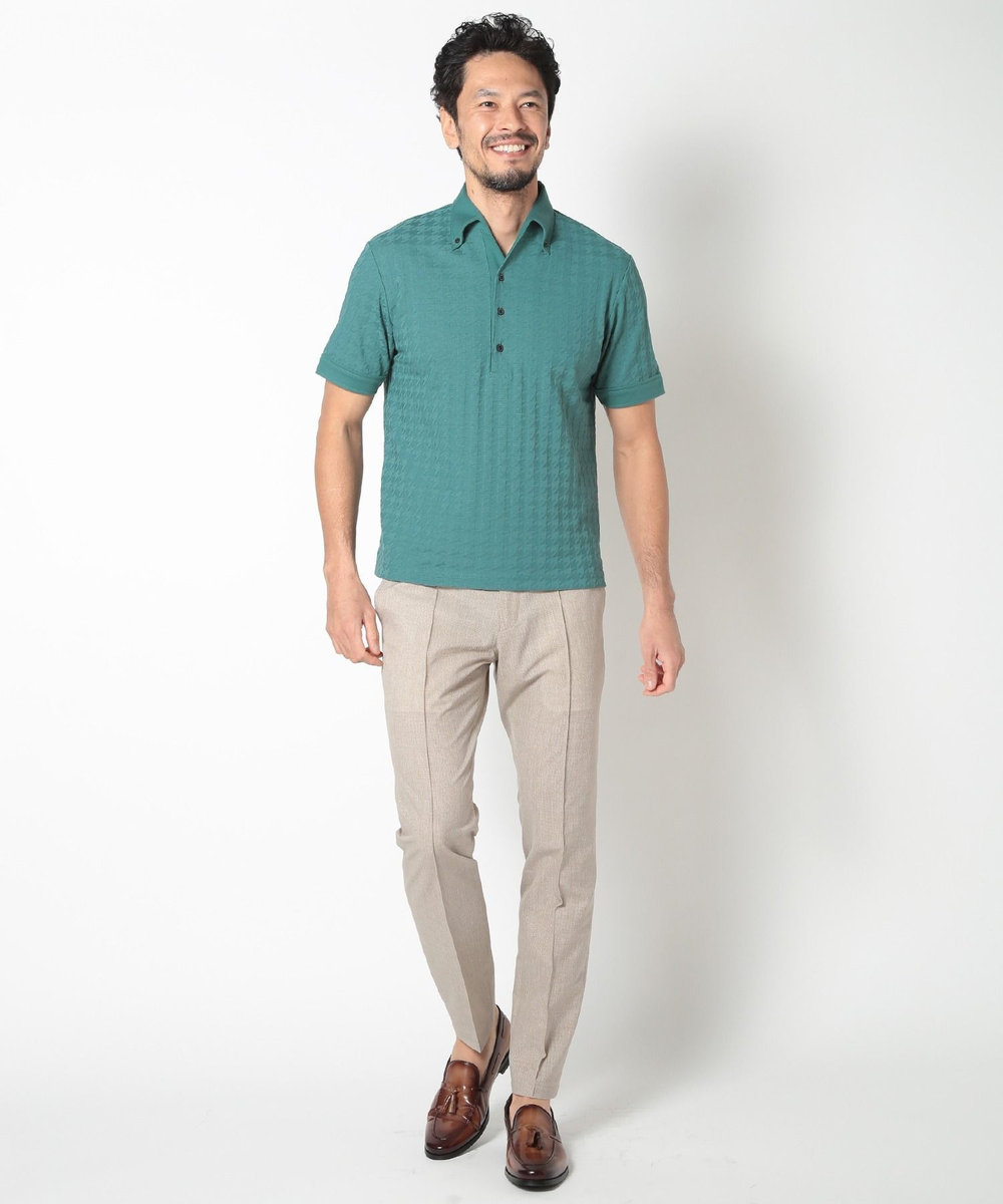 MEN'S BIGI 【ACTIVE TAILOR】リンクスジャカードポロシャツ グリーン