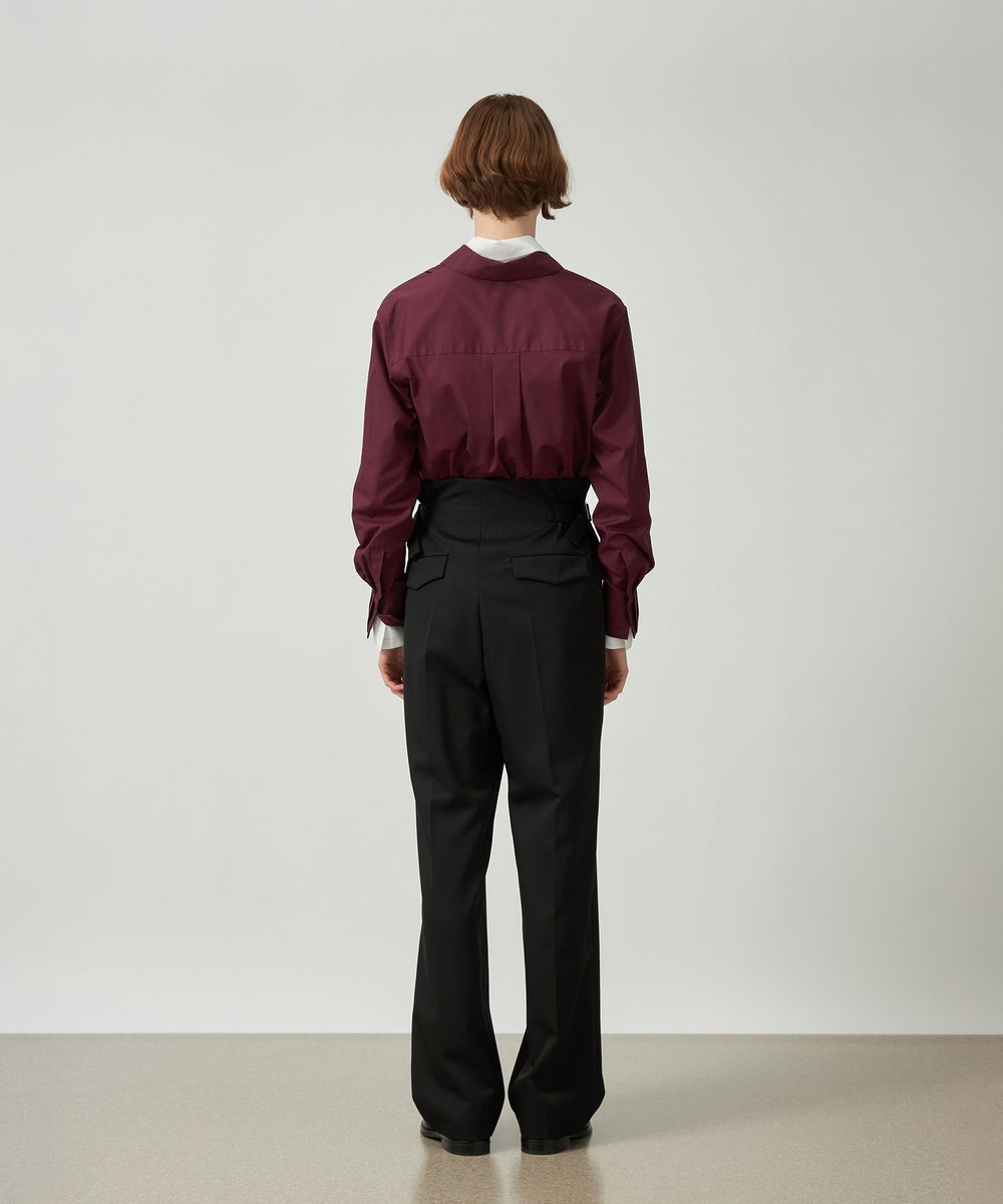 DÉPAREILLÉ POLY COTTON TUCK SHIRT / ポリコットンタックシャツ ボルドー