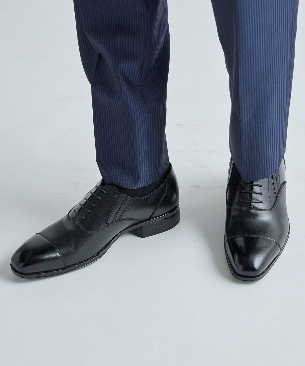 MEN'S BIGI スコッチガードレザー ストレートチップシューズ ブラック
