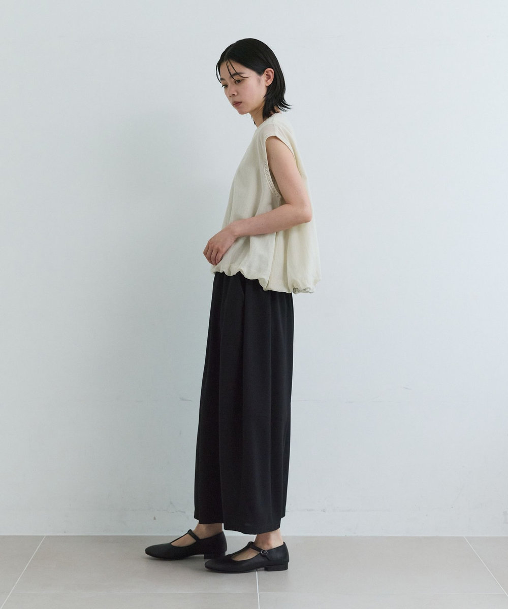LOISIR インドコットンチュール刺繍バルーンブラウス ベージュ