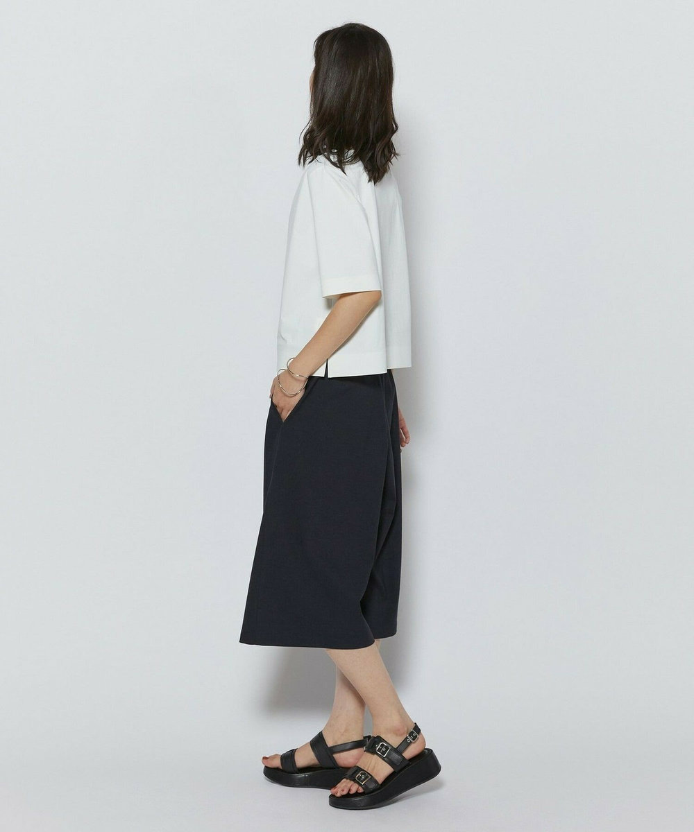 L'EQUIPE ［eclat 2026年5月号掲載商品］クリスピーリネンストレッチキュロットパンツ ネイビー