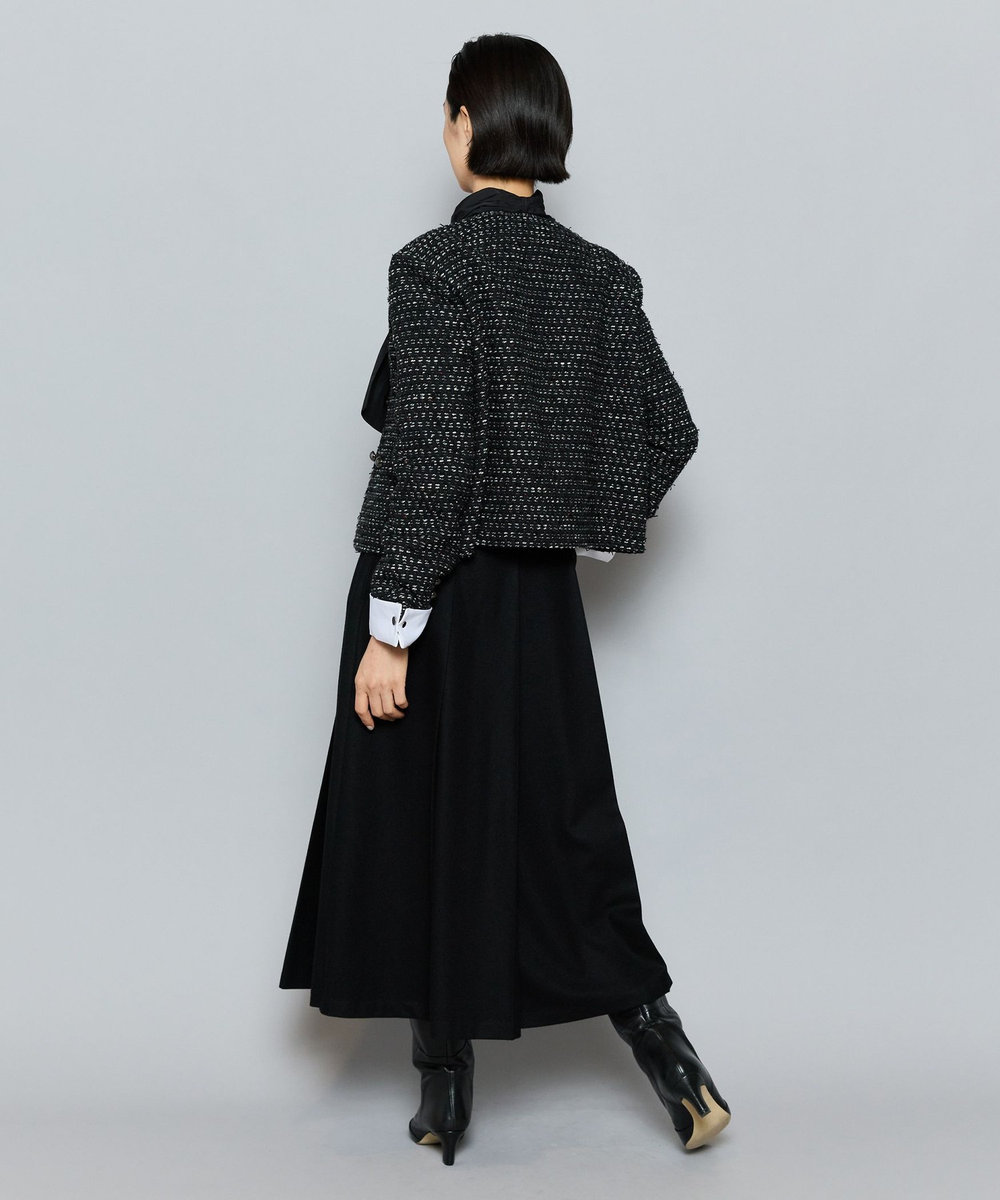 L'EQUIPE COUTURIER LINTONツイードノーカラージャケット ブラック
