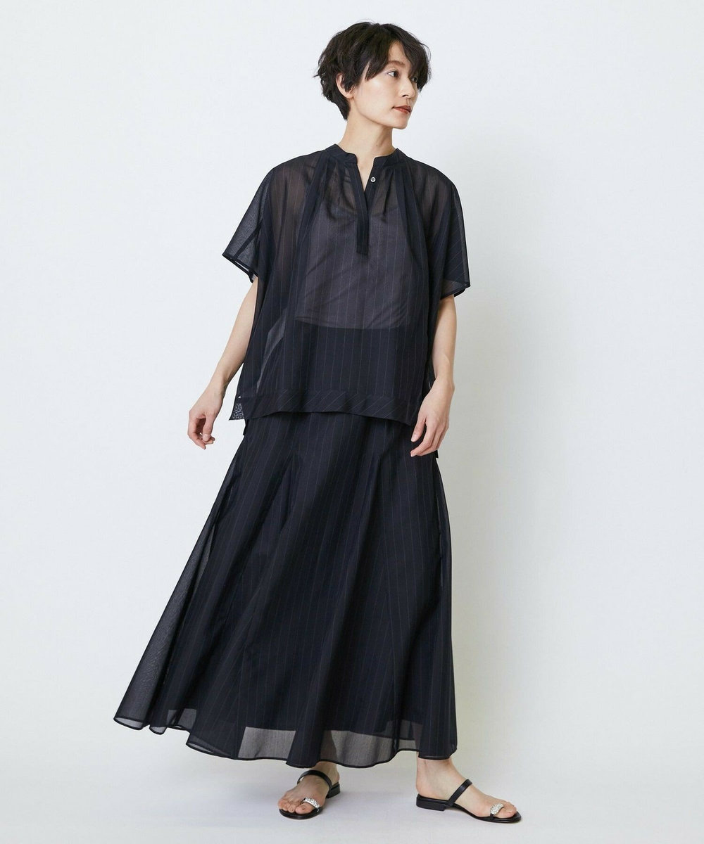 feerique feerique 強撚TCボイルシアーローンブラウス ブラック