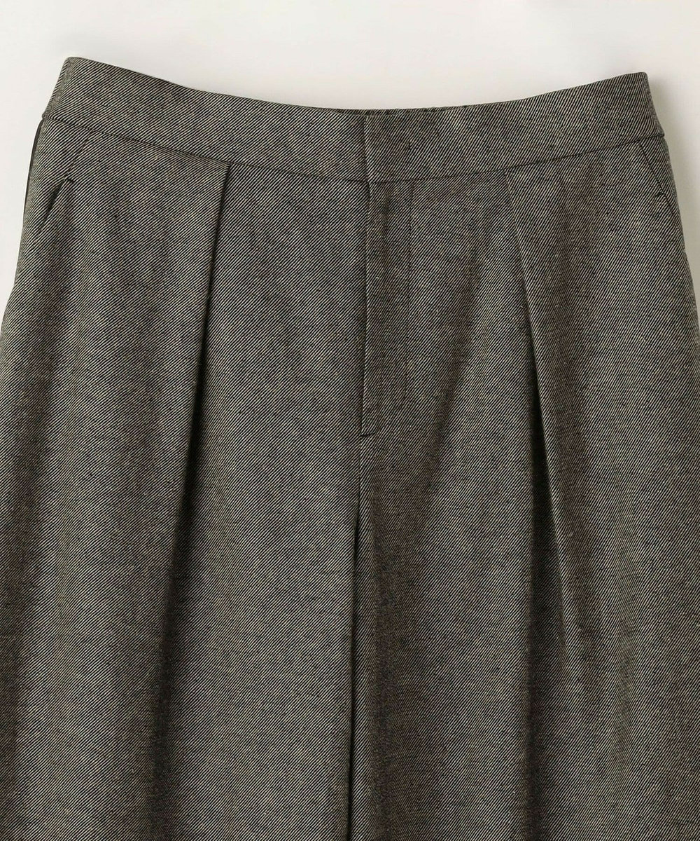 MOGA Lサイズ（大きいサイズ） 【大きいサイズ】ウールリネンツイルバレルワイドパンツ グレー