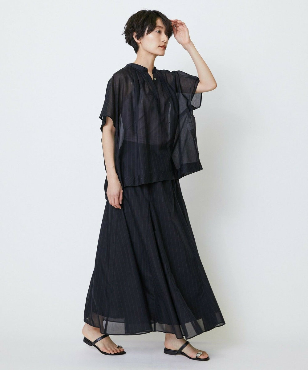 feerique feerique 強撚TCボイルシアーローンブラウス ブラック