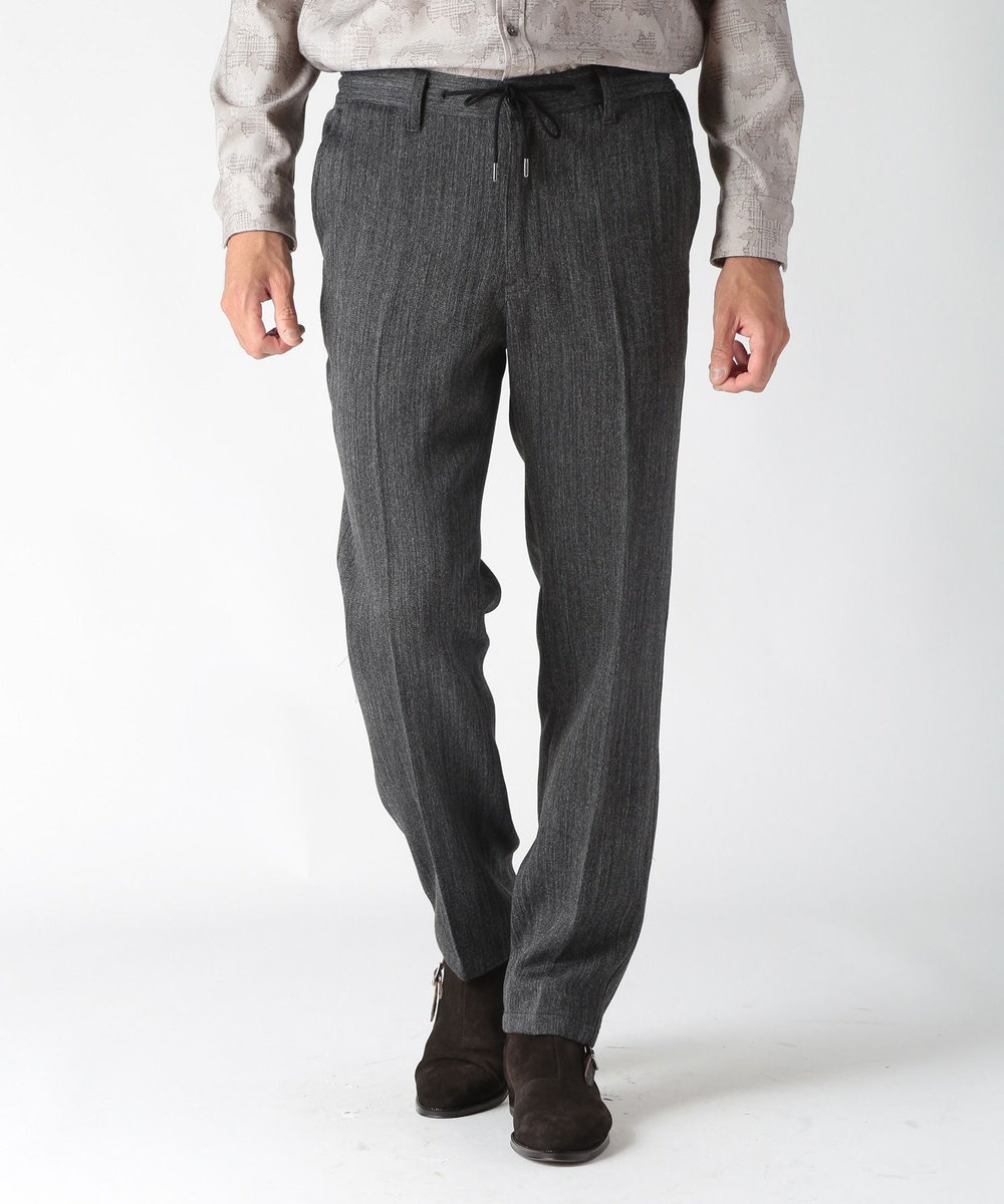 MEN'S BIGI デニム調ツイードストレッチパンツ グレー