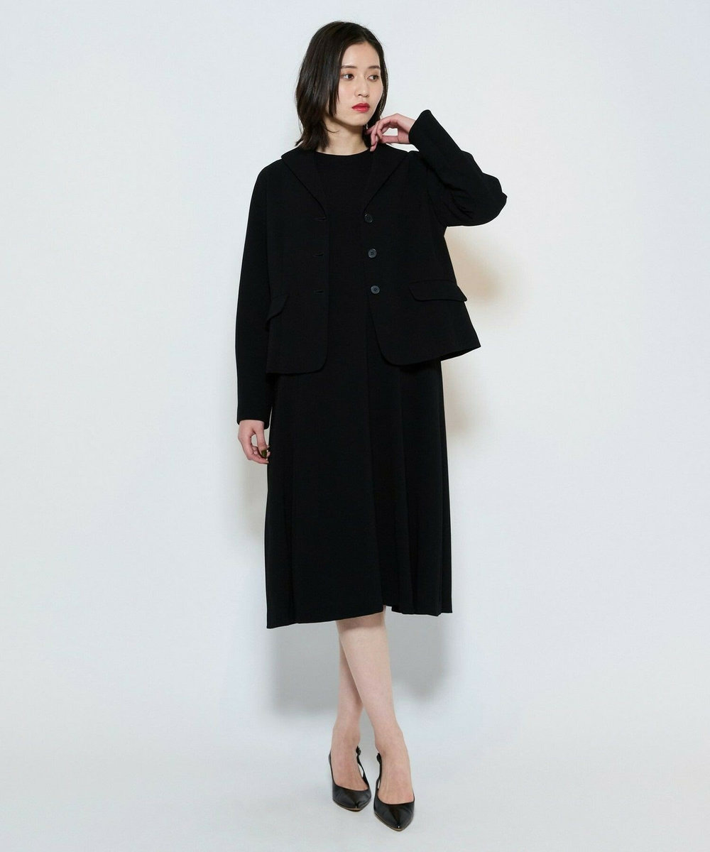 L'EQUIPE バックサテンAラインワンピース＜現行素材＞ ブラック