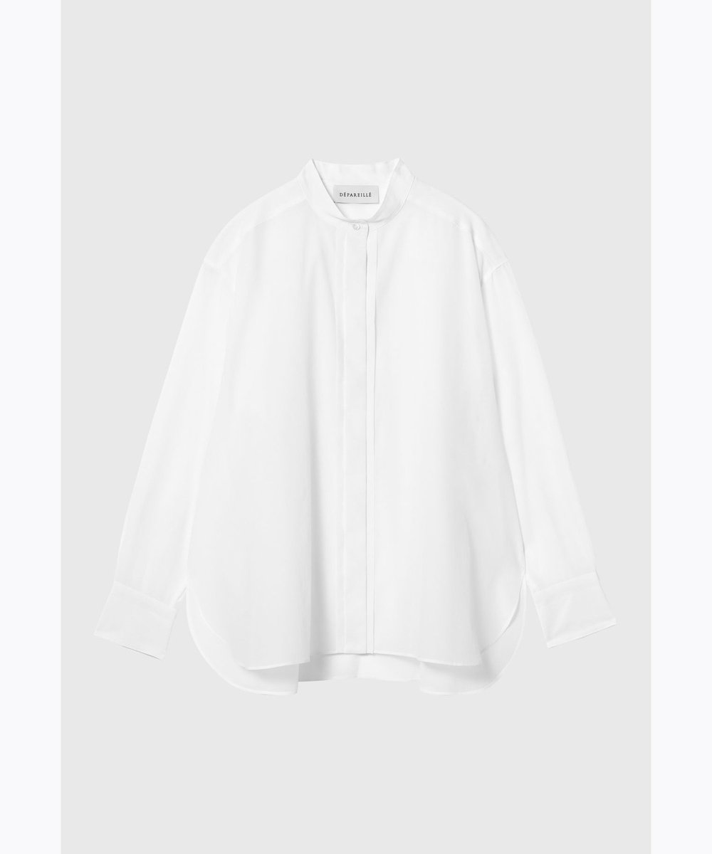 DÉPAREILLÉ ORGANDY NO COLLAR SHIRT / オーガンジーノーカラーシャツ オフホワイト