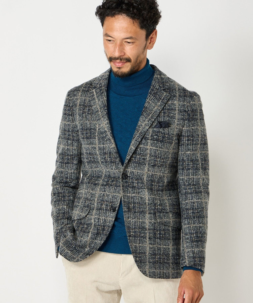 MEN'S BIGI 【LANIFICIO ROMA】ジャージテーラードジャケット ブルー系その他
