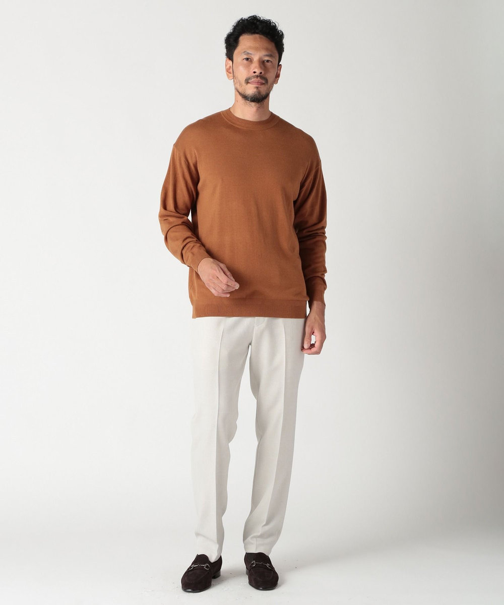 MEN'S BIGI 16Gハイゲージクルーニットソー ブラウン