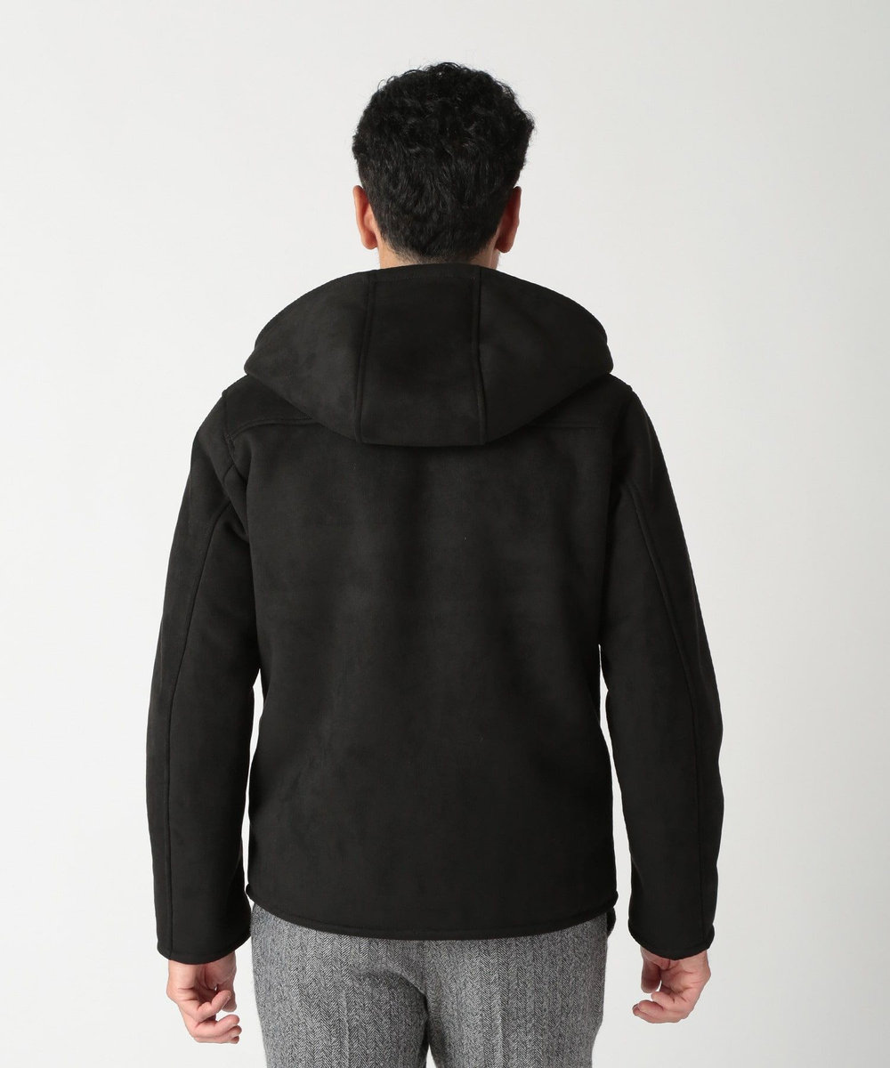 MEN'S BIGI テックレザームートンパーカー ブラック