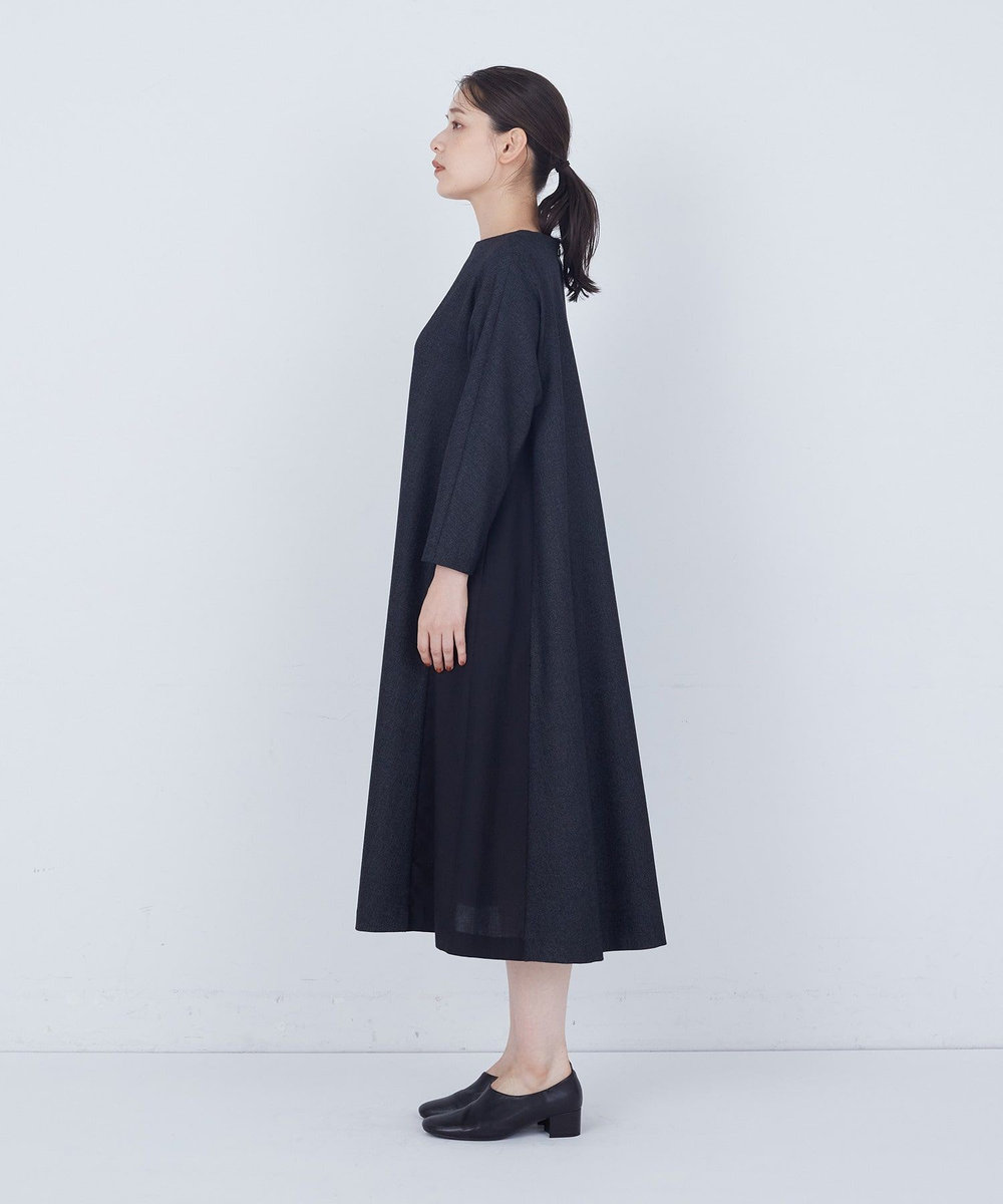 ADIEU TRISTESSE Aラインワンピース チャコールグレー