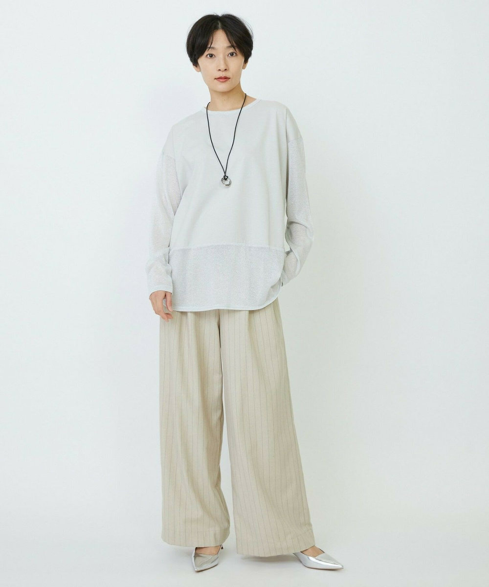 feerique feerique 天竺×ラメ天竺プルオーバー グレー