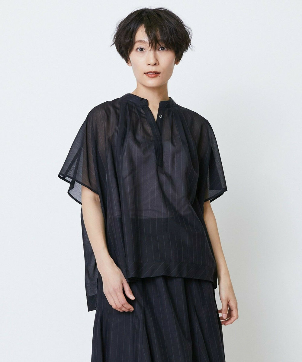 feerique feerique 強撚TCボイルシアーローンブラウス ブラック