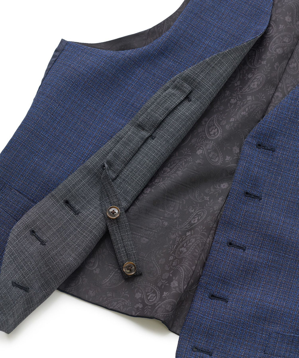 MEN'S BIGI ミックスヤーン/ポップサック リバーシブルベスト グレー