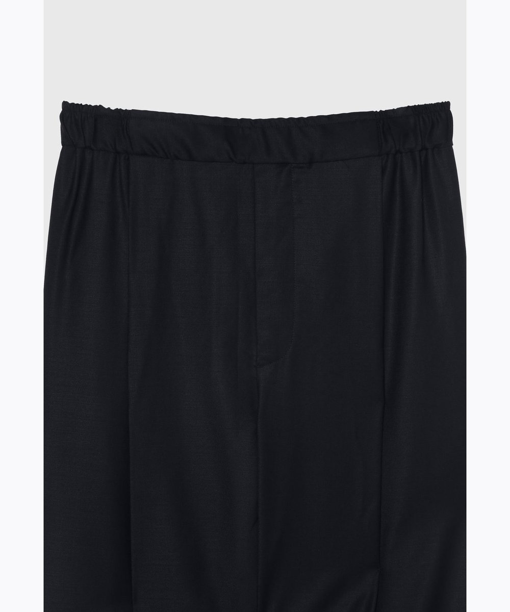 DÉPAREILLÉ SILK WOOL TWILL GATHER PANTS / シルクウールツイルギャザーパンツ ネイビー