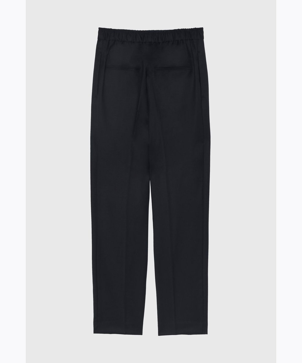 DÉPAREILLÉ SILK WOOL TWILL GATHER PANTS / シルクウールツイルギャザーパンツ ネイビー