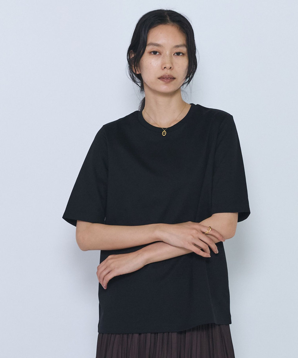 1er Arrondissement スーピマポンチコンパクトＴシャツ ブラック