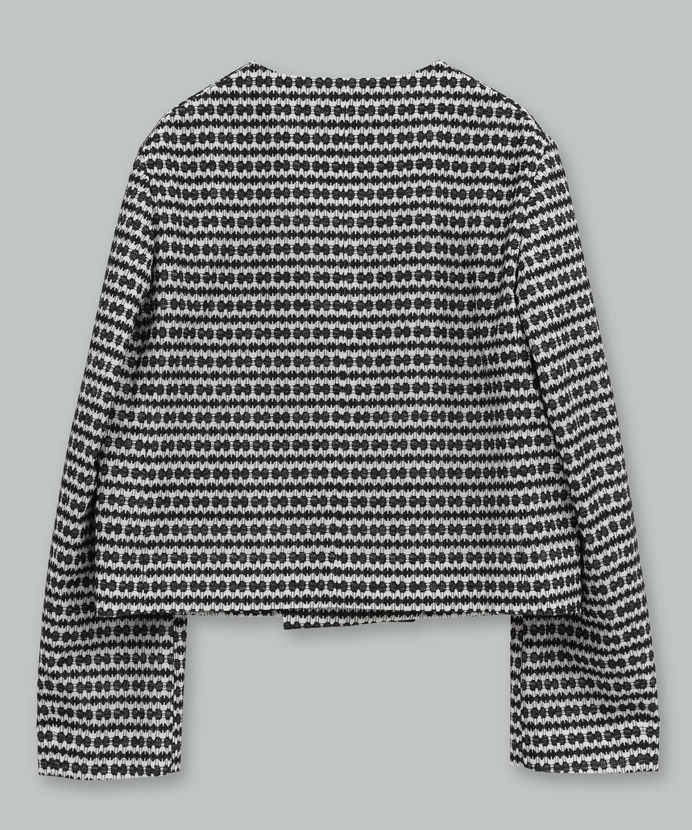 endalence embroideryノーカラージャケット ブラック