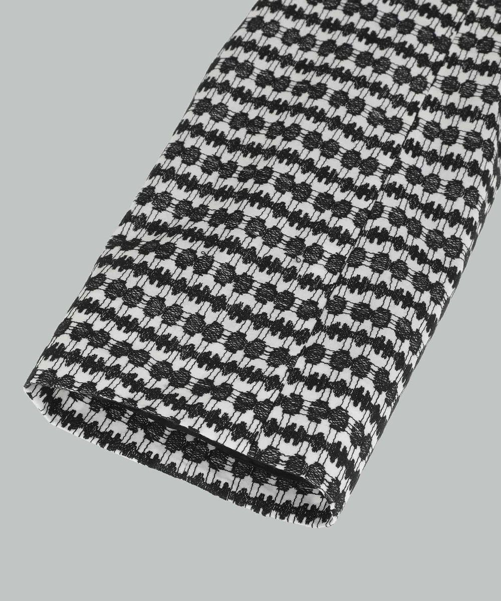endalence embroideryノーカラージャケット ブラック