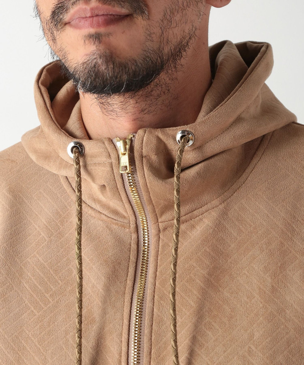 MEN'S BIGI テックスエードエンボスパーカー ベージュ