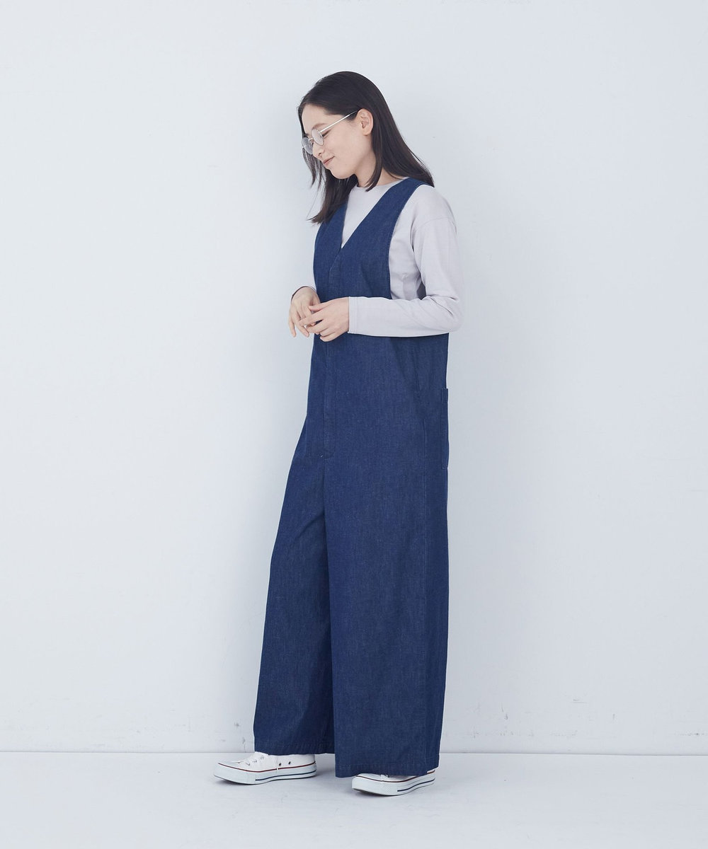 ADIEU TRISTESSE ライトオンスデニムサロペット インディゴブルー