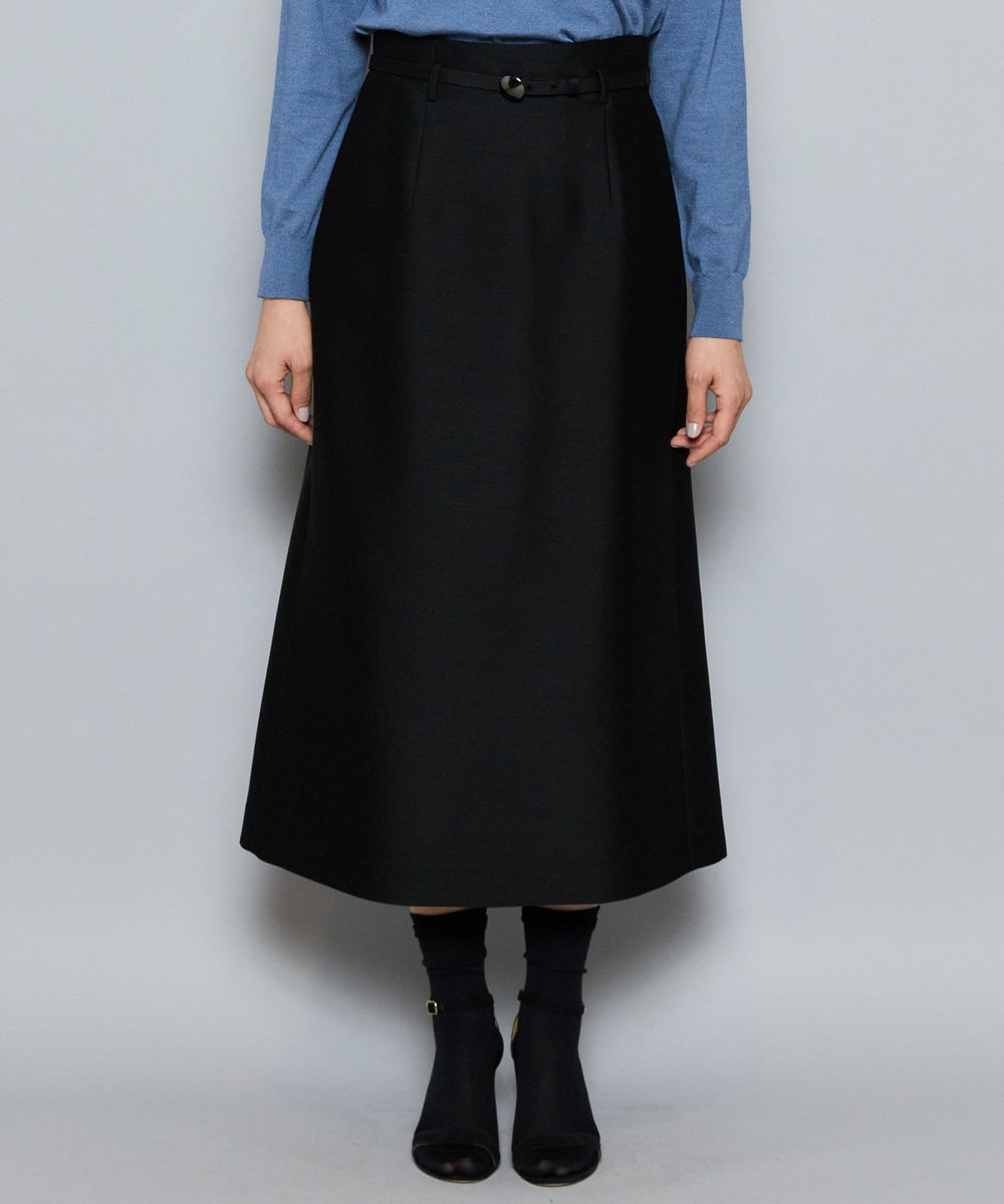 L'EQUIPE COUTURIER シルクウールツイルスカート ブラック