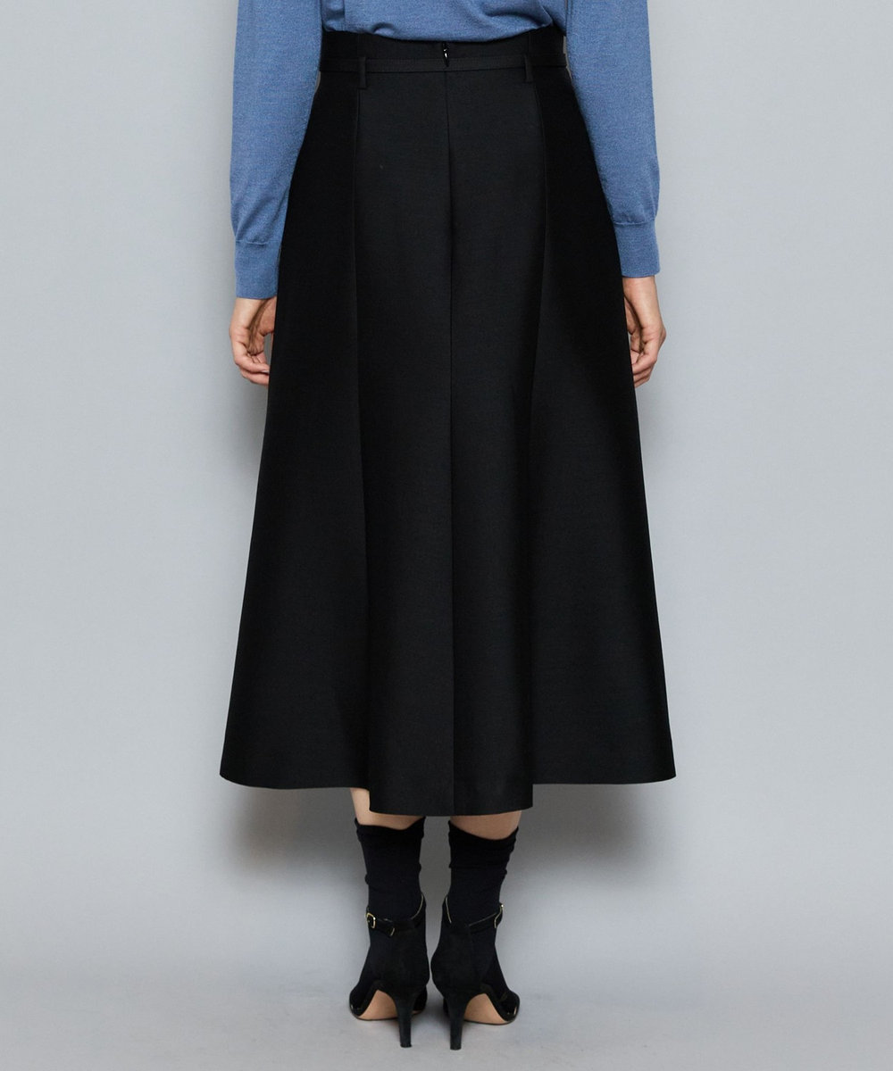 L'EQUIPE COUTURIER シルクウールツイルスカート ブラック