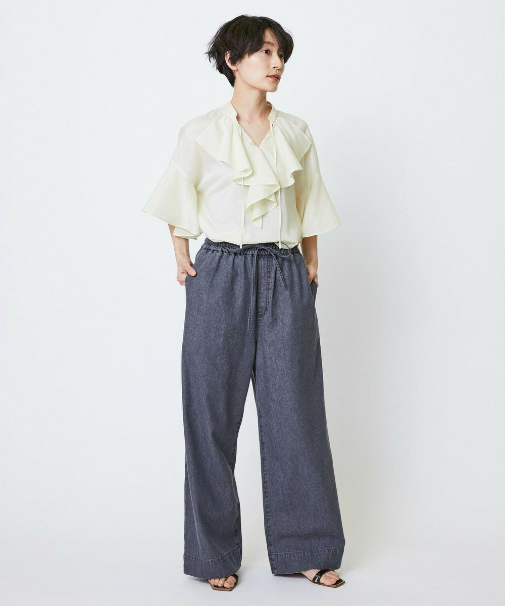 feerique feerique シルキーローンフリルブラウス キナリ